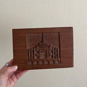 Carved Wood Indian Tea Box